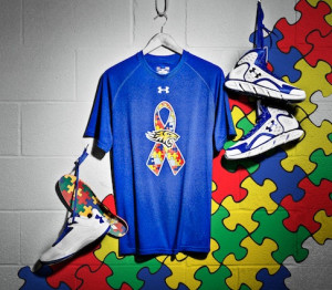 Shoes and apparel for Autism Awareness night were provided by Under Armour.
