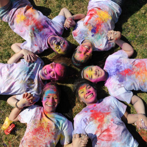 More than 350 students and community members participated in Holi Run. 