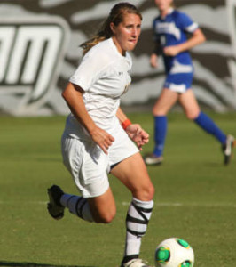 Senior Emily Banes became Towson's career leader in goals on Sunday, with 28.
