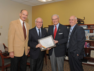 From left to right: MSO Chairman Henry Dahlen, Gary Rubin, Robert G. Ziegler, Robert Eikenberg