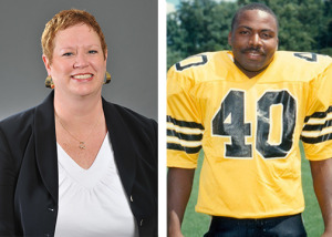 The Towson Community mourns the loss of two former Tigers in former Assistant Athletic Director for Athletic Academic Achievement Bobbie Madison (left), and former Towson football player Army Sgt. Major Wardell Turner (left). 