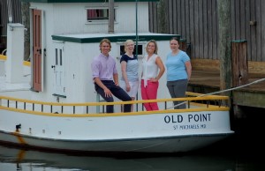 Tu senior Callie Pfeiffer (second from right) spent her summer in St. Michaels, Md. for her internship with the Chesapeake Bay Maritime Museum.