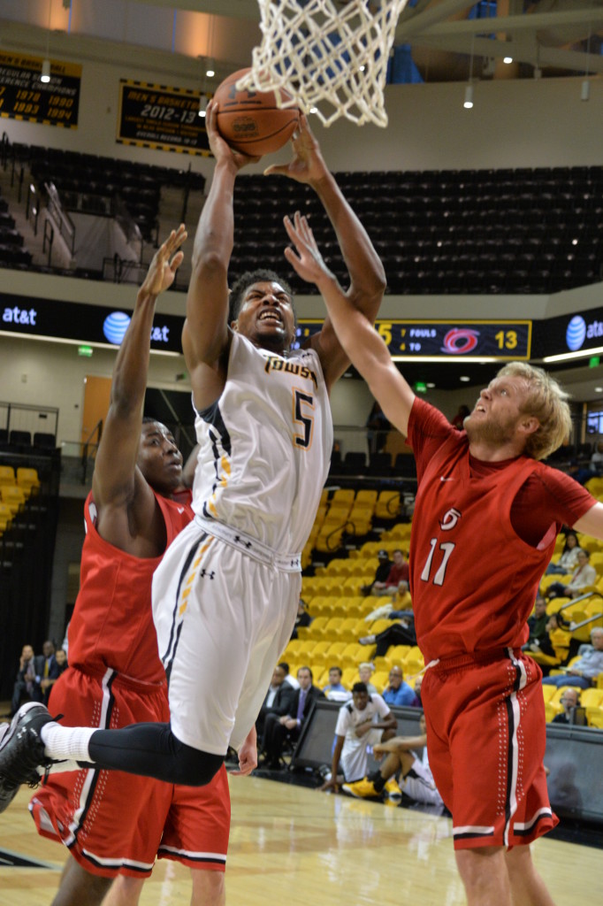 The men's basketball team takes on CAA-Rival Delaware on Saturday at SECU Arena. Tip-off is scheduled for 2 p.m. 